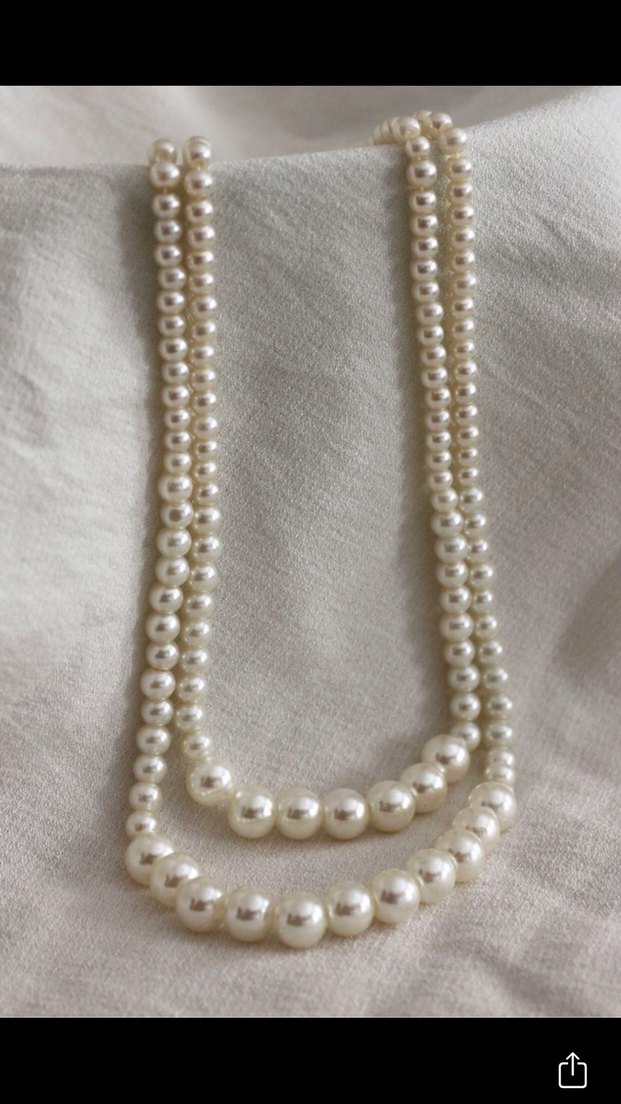 El Yapımı Beyaz İnci Kadın Kolye - Görsel 2