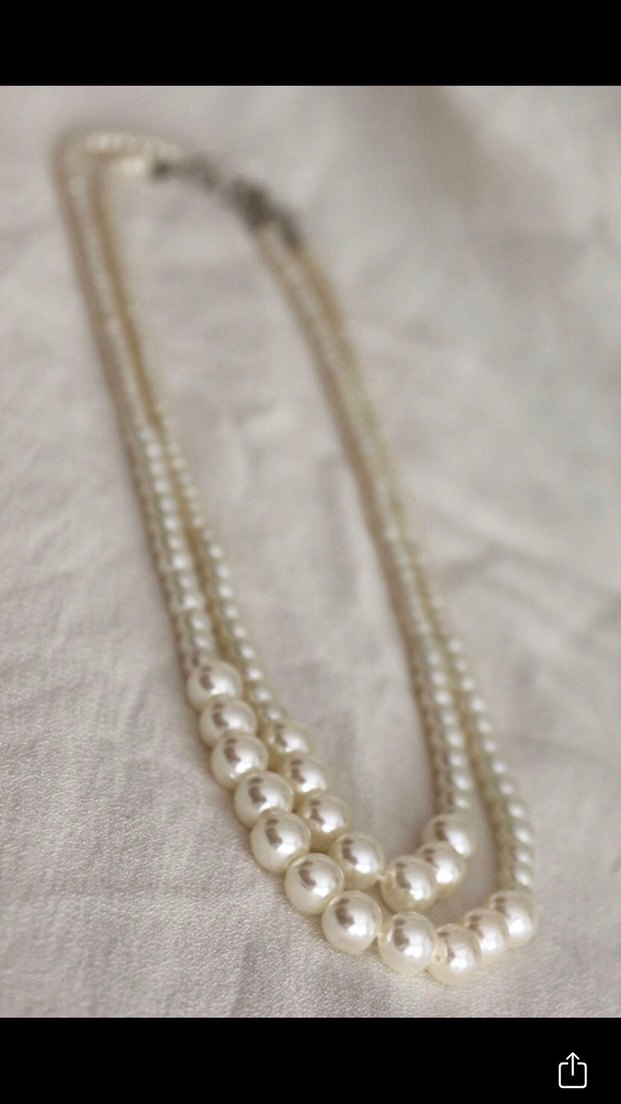 El Yapımı Beyaz İnci Kadın Kolye - Görsel 3