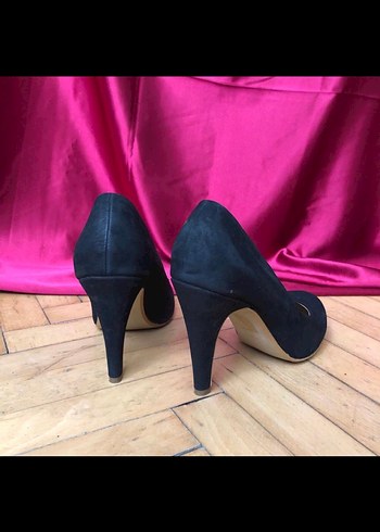 Mango Siyah Süet Stiletto Kadın Topuklu Ayakkabı - Görsel 2