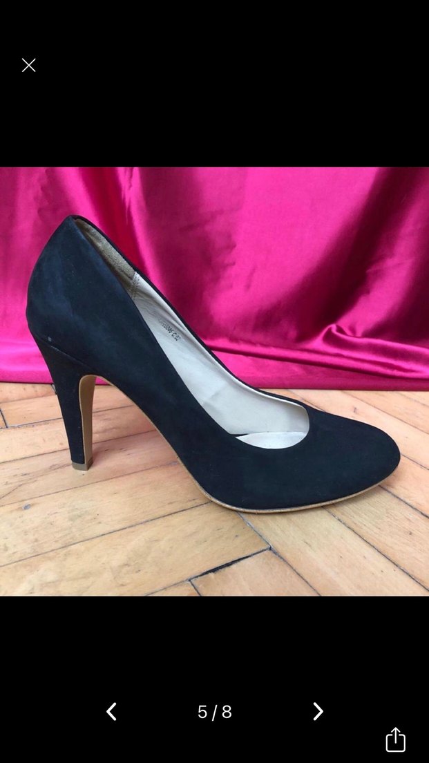 Mango Siyah Süet Stiletto Kadın Topuklu Ayakkabı - Görsel 5