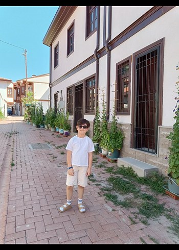 Bej Keten erkek çocuk pantolon