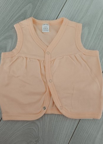 Düğmeli Bej Kız Çocuk Kolsuz Yelek - Görsel 4