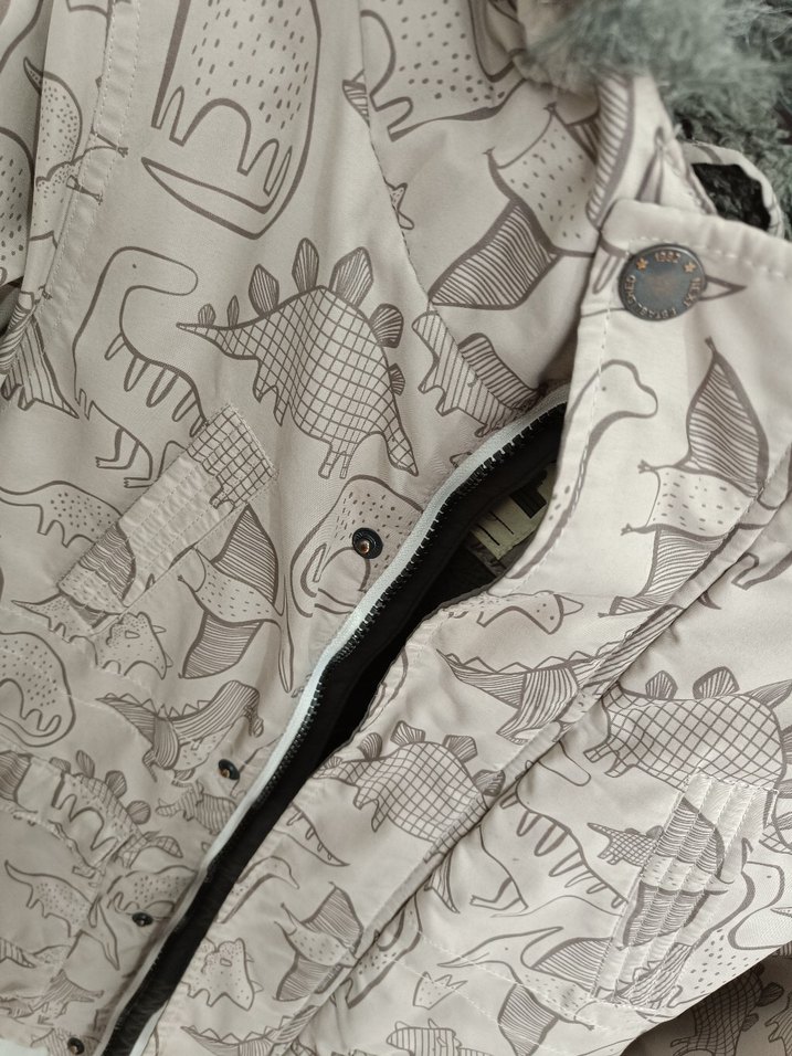 Gri Desenli Erkek Çocuk Kürklü Mont - Görsel 3