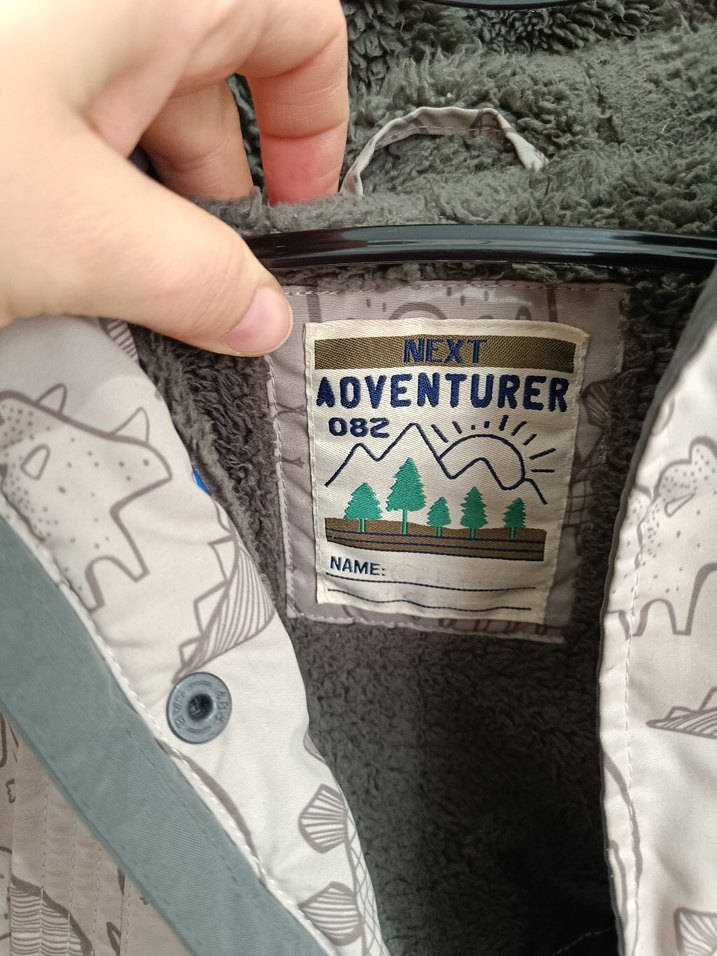 Gri Desenli Erkek Çocuk Kürklü Mont - Görsel 2