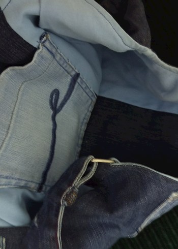 Kadın Kot Çanta Fermuarlı Gri Mavi - Görsel 3