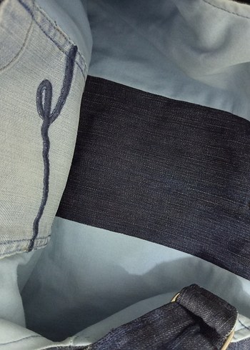 Kadın Kot Çanta Fermuarlı Gri Mavi - Görsel 4