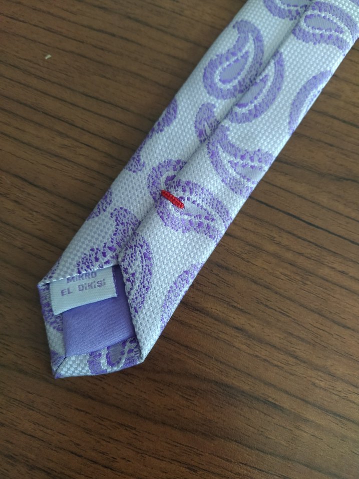 Pastel Mor Desenli Erkek Kravat - Görsel 3