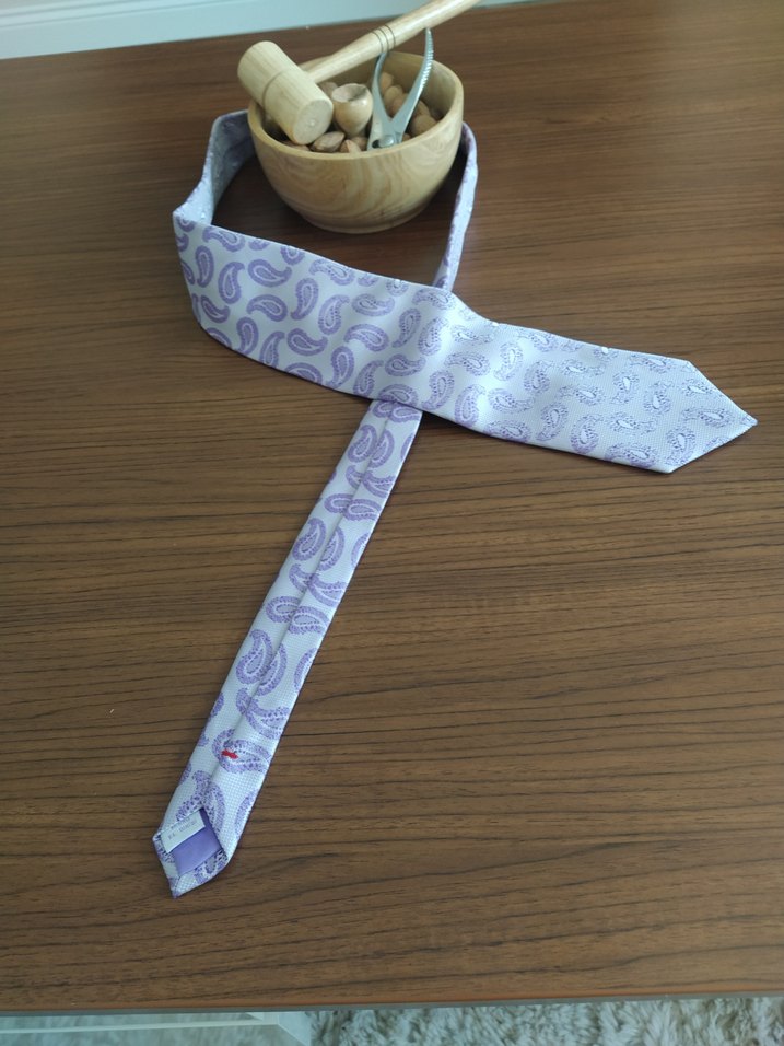 Pastel Mor Desenli Erkek Kravat - Görsel 4