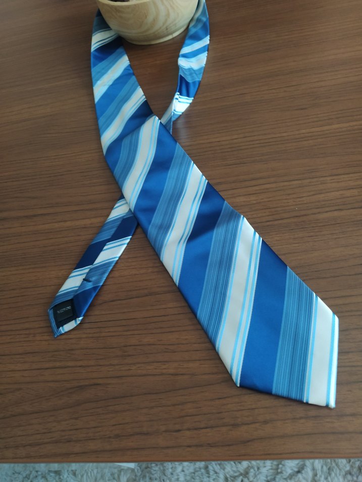 Parlak Mavi Çizgili Erkek Kravat Pierre Cardin marka - Görsel 4