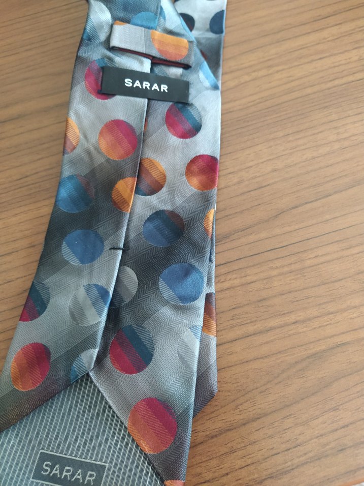 Sarar marka Gri Noktalı Retro Erkek Kravat - Görsel 2