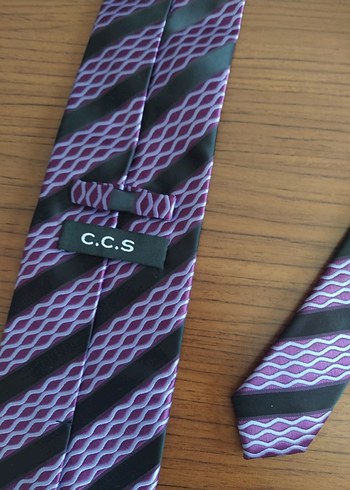 Mor ve Gri Desenli Klasik Erkek Kravat - Görsel 3
