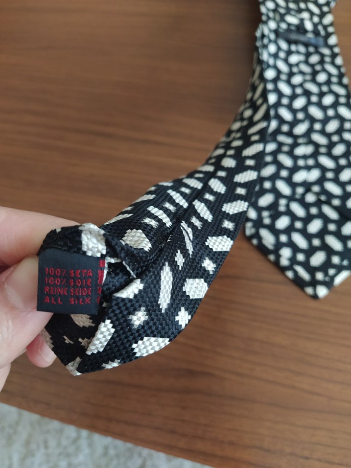 Siyah Desenli Erkek Kravat - Görsel 3