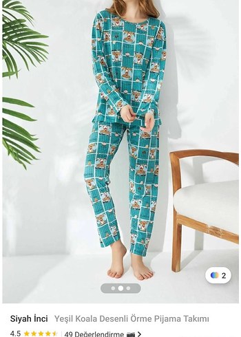 Turkuaz Baskılı Kolsuz Midi Kadın Pijama - Görsel 5