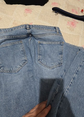 Kadın Mavi Midi Kot Pantolon - Görsel 3