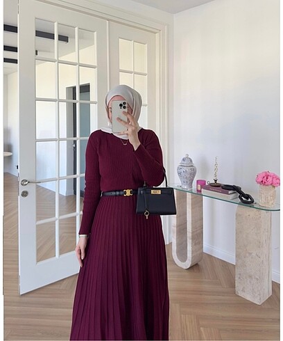 Bordo Triko elbise