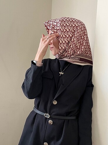 Bordo Dior Twill Eşarp