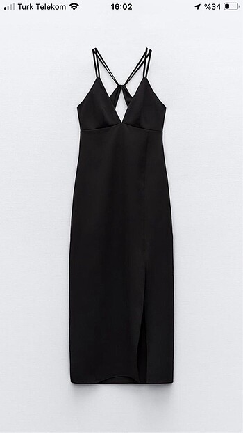 Zara Zara Krepe Midi Elbise