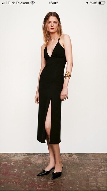Zara Krepe Midi Elbise