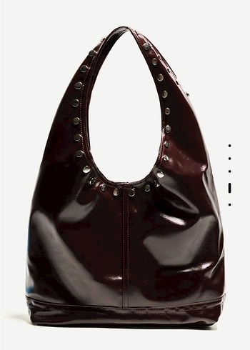 Bershka kahverengi zımbalı çanta - Görsel 2