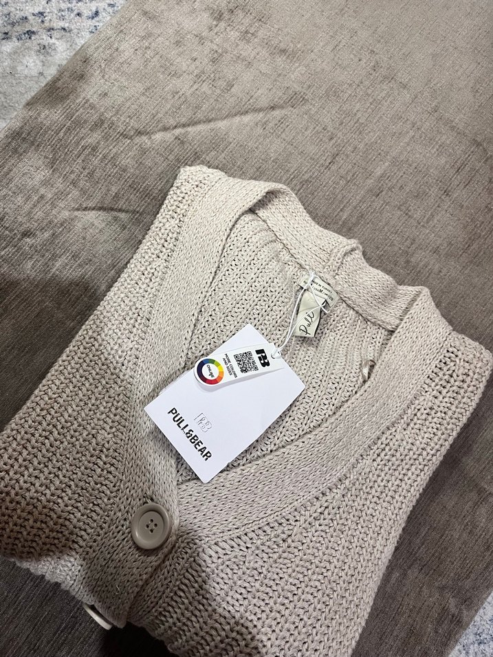 Pull bear bej renkli hırka - Görsel 2