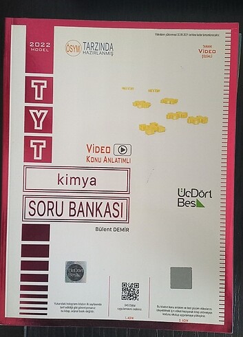 Üçdörtbeş yayınları tyt kimya soru bankası 