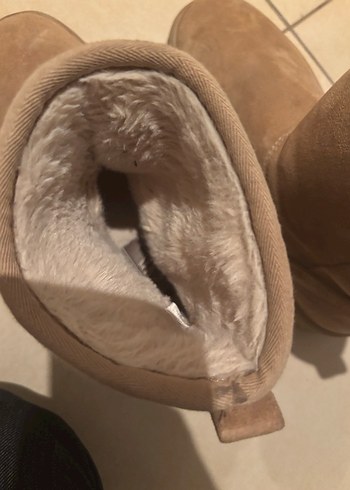 Bej Süet Kadın Topuklu Botlar - Görsel 4