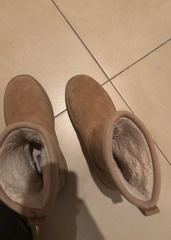 Bej Süet Kadın Topuklu Botlar - Görsel 3