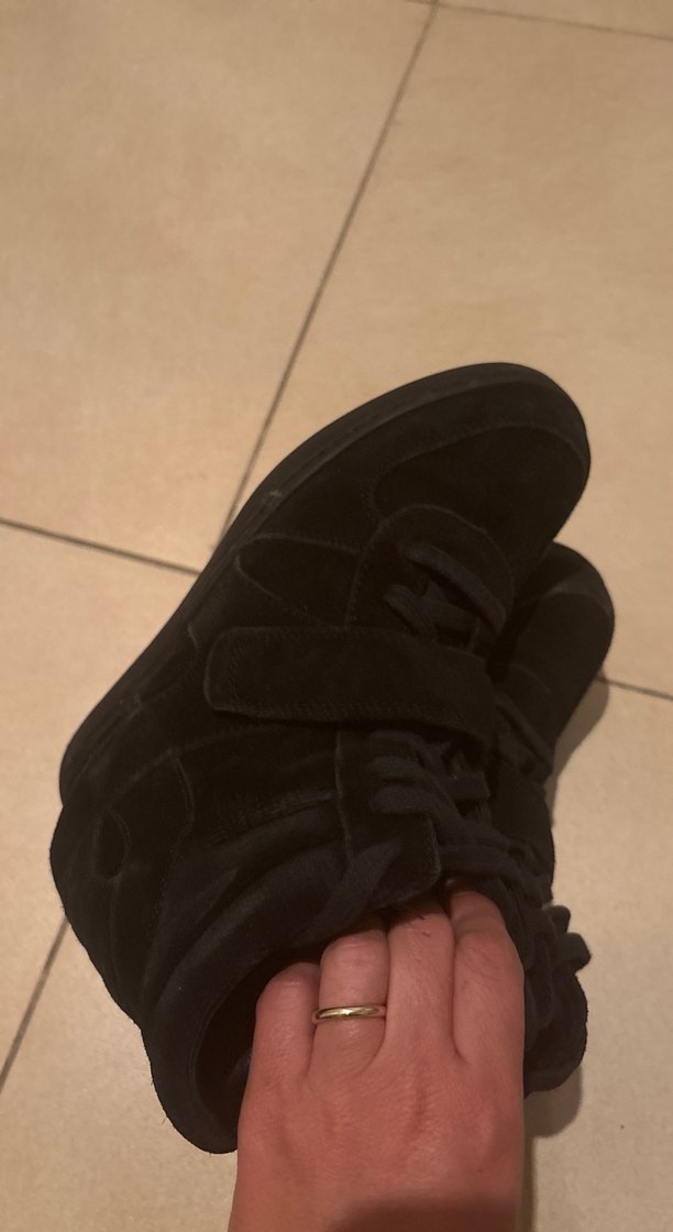 Siyah Süet Kadın Dolgu Topuklu Spor Bot - Görsel 4