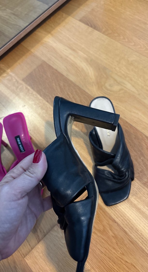 Kadın Siyah Topuklu Terlikler - Görsel 2