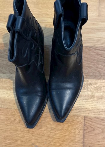 Academia Siyah kısa kovboy Kadın Topuklu Bot - Görsel 4