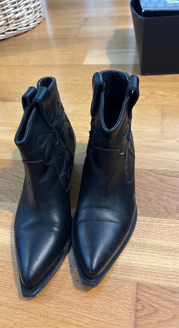 Academia Siyah kısa kovboy Kadın Topuklu Bot - Görsel 3