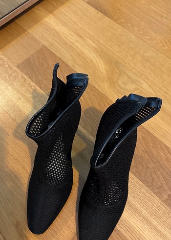 Siyah File Stiletto Topuklu Kadın Bot - Görsel 6