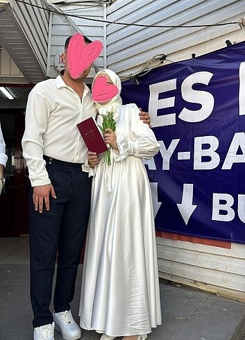 42 Beden beyaz Renk Nikah Abiye Elbise