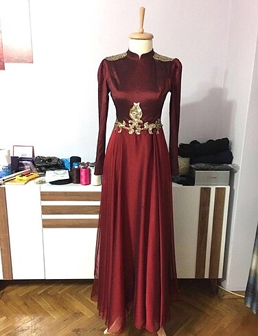 Diğer Abiye kına nişan elbise kırmızı bordo