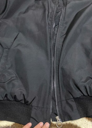 Siyah Fermuarlı erkek Street Wear Ceket - Görsel 3