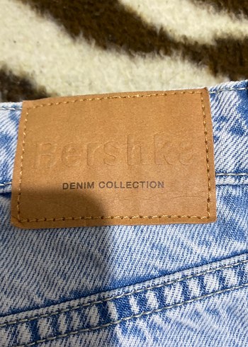 Kadın Mavi Zebra Desenli Midi Kot Pantolon - Görsel 2