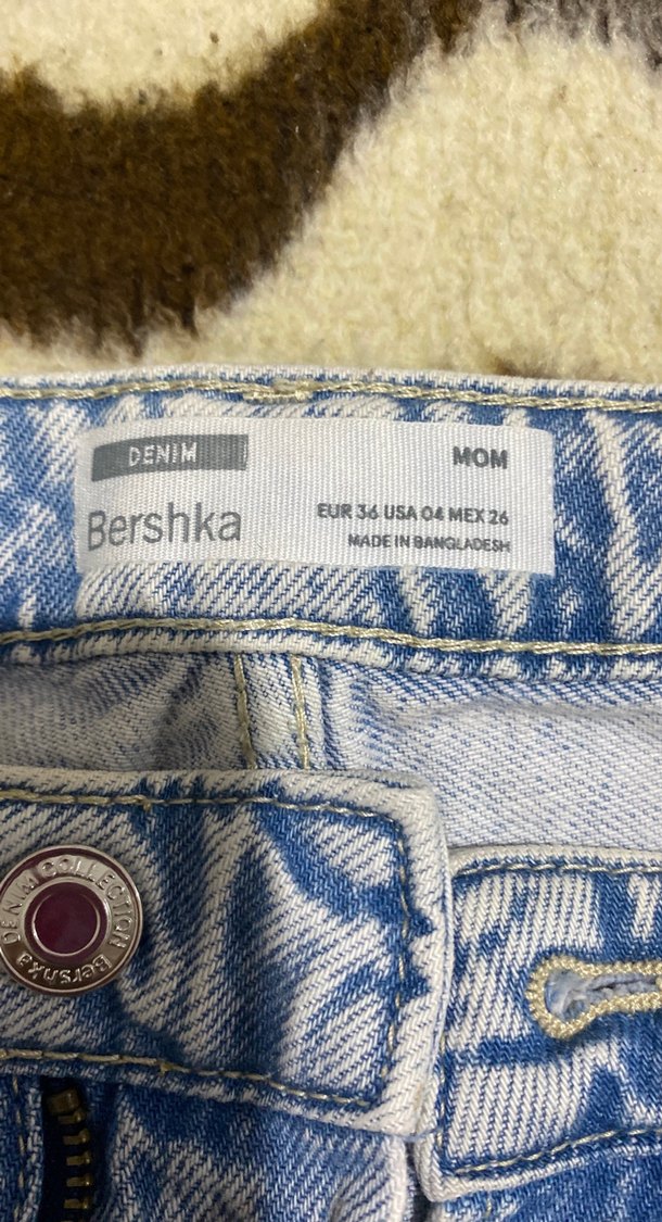 Kadın Mavi Zebra Desenli Midi Kot Pantolon - Görsel 3