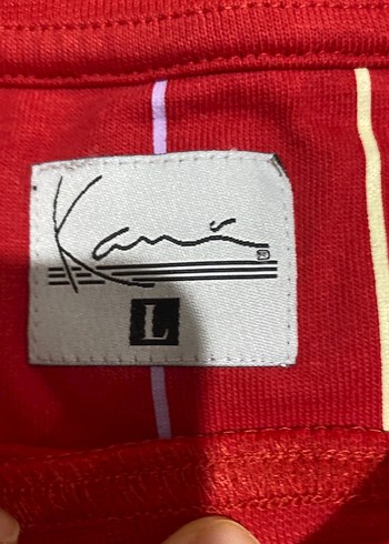 Kırmızı Çizgili Kadın Kısa Kollu Tişört - Görsel 3