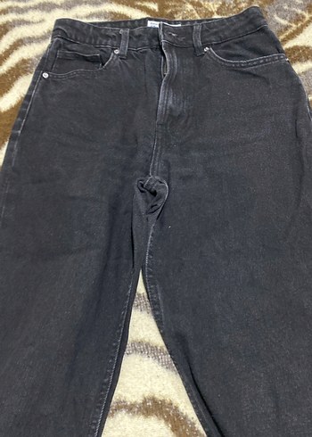 Gri Kadın momKesim Midi Kot Pantolon - Görsel 3