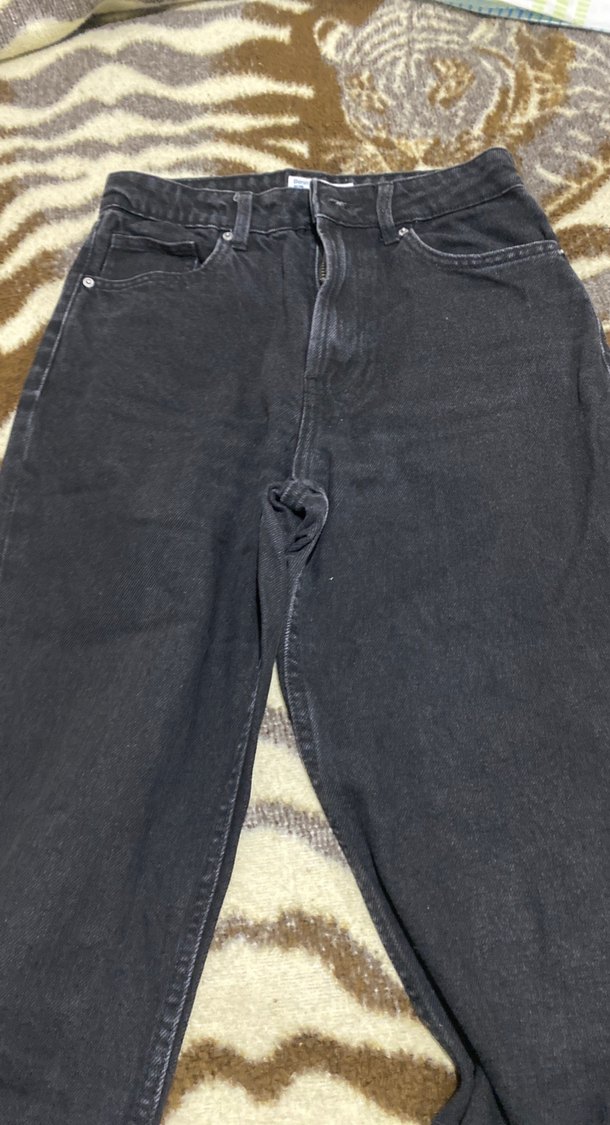 Gri Kadın momKesim Midi Kot Pantolon - Görsel 3