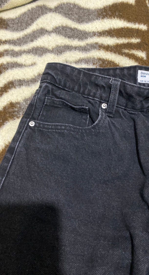 Gri Kadın momKesim Midi Kot Pantolon - Görsel 5