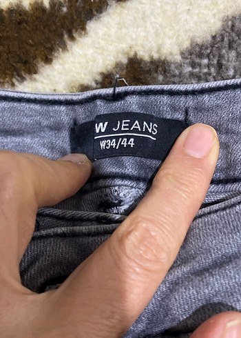 Gri Zebra Desenli Kadın Denim Pantolon - Görsel 4