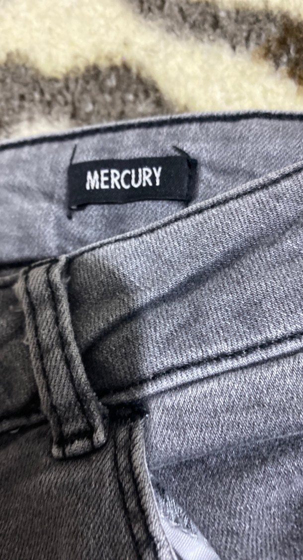 Gri Zebra Desenli Kadın Denim Pantolon - Görsel 5