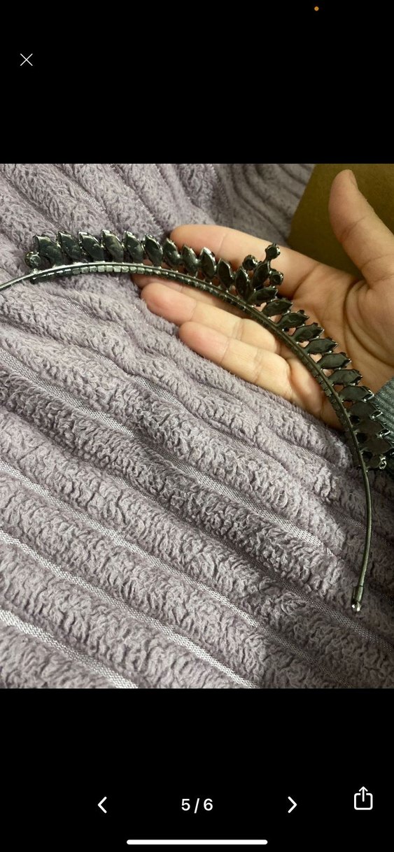 Bordo Taşlı Gotik Tarz Taç - Görsel 3