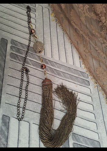 Bej Bohem Tarzı Tül Perde - Görsel 3