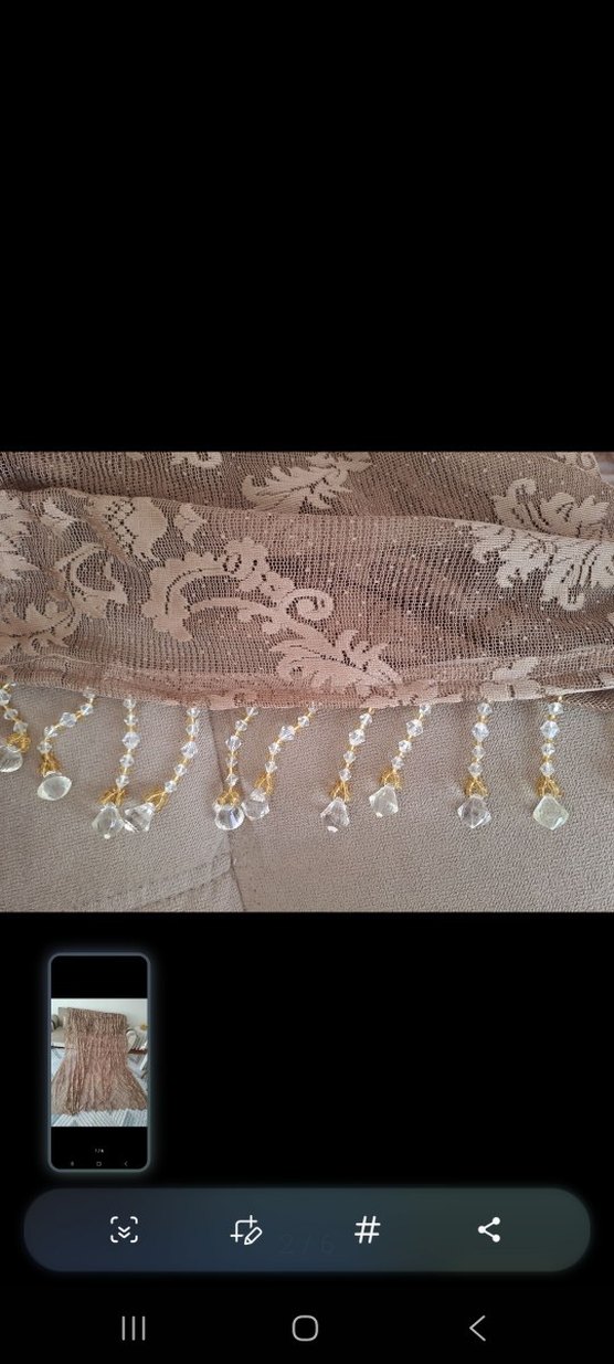 Bej Bohem Tarzı Tül Perde - Görsel 2