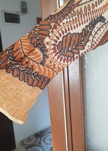 Boncuk Detaylı Kahverengi Bohem Uzun Elbise - Görsel 2