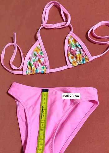Kız Çocuk Pembe Baskılı Bikini - Görsel 4
