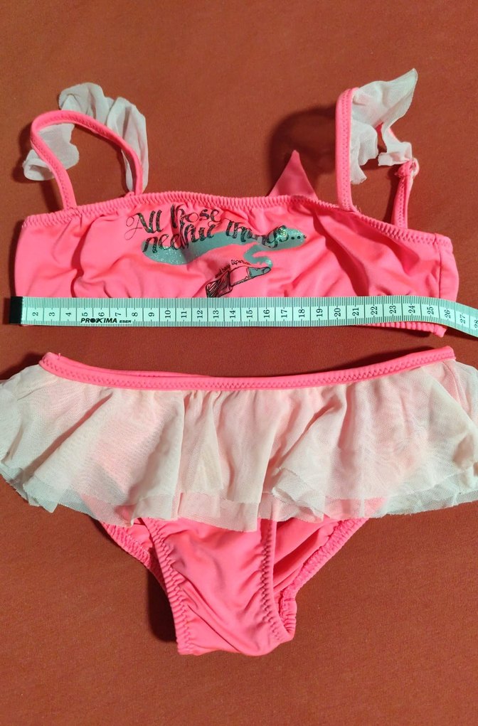 Kız Çocuk Pembe Baskılı Bikini - Görsel 2