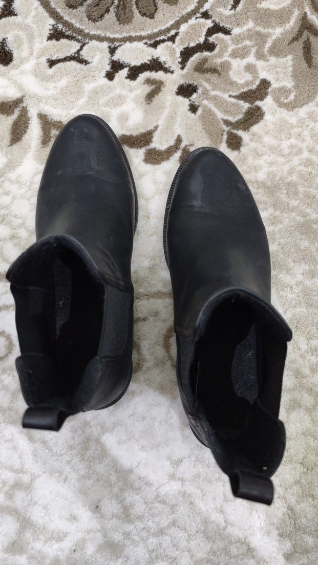 Siyah Deri Stiletto Topuklu Kadın Bot - Görsel 3